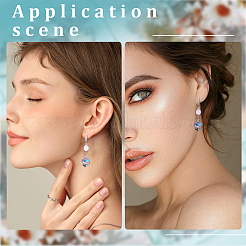 20 шт. латунные крючки для сережек из прозрачного кубического циркония&nbsp;KK-ME0002-54