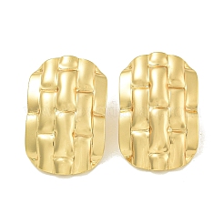 Pendientes de botón de acero inoxidable 304 con textura ovalada para mujer&nbsp;EJEW-K278-36G
