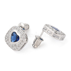 Серьги-гвоздики из латуни с микропаве из кубического циркония EJEW-I304-08P