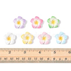 70 шт. двухцветные кабошоны из непрозрачной смолы в форме цветка плюмерии CRES-FS0001-32