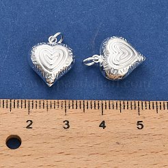 925 серебряный текстурированный сердечный брелок STER-P071-13S