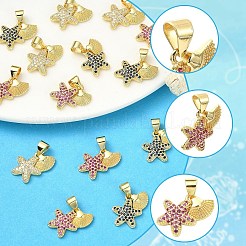 3 Stück 3 Farben Messing Micro Pave Zirkonia Charms&nbsp;KK-YW0004-48