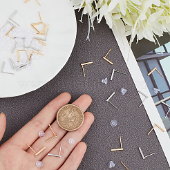 40 шт. 2-х цветная латунная фурнитура для сережек-гвоздиков KK-BBC0002-80