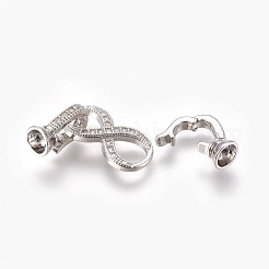 Латунные микро проложить кубического циркония раз за застежками KK-P164-13P