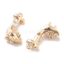 Colgantes de circonita cúbica transparente de latón chapado en rack&nbsp;KK-M102-20G-A