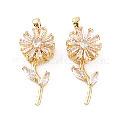 Латунные микропаве прозрачные подвески с фианитом&nbsp;X-KK-E068-VC300