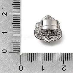 Charms scorrevole in zirconia cubica trasparente micro pavè di ottone&nbsp;CU-CBA4292-01P