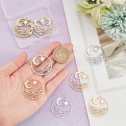 12 шт. подвески из нержавеющей стали 201 двух цветов&nbsp;STAS-DC0012-17