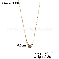 Collane con ciondolo in acciaio inossidabile 304 con micro pavé di zirconi cubici&nbsp;NJEW-OY002-41G