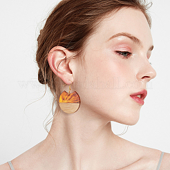 DIY-Sets zur Herstellung baumelnder Ohrringe aus Walnussholz&nbsp;DIY-OC0006-68