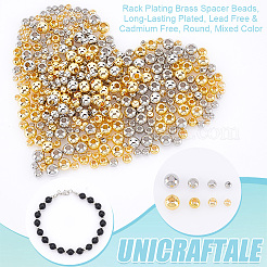 400 шт. 8-цветные латунные разделительные бусины для стоек&nbsp;FIND-UN0004-40