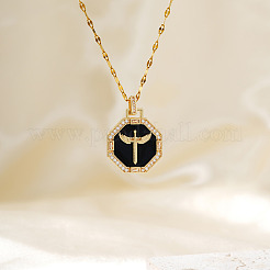 Модные латунные эмалевые шестигранники с подвесками в виде крыльев меча WA4173