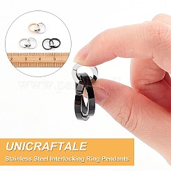 3 шт. 3-х цветные подвески из нержавеющей стали 304 с переплетенными кольцами&nbsp;STAS-UN0032-56