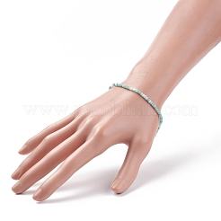 天然アマゾナイト ビーズ ストレッチ ブレスレット  女性のためのアクセサリー用原石のアクセサリー  ワイド：3mm  内径：2-1/4インチ（5.7cm）&nbsp;BJEW-JB08484-08