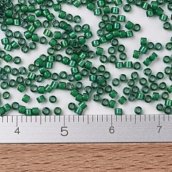 MIYUKIデリカビーズ  シリンダー  日本製シードビーズ  11/0  （db1788)白い裏地のエメラルドab  1.3x1.6mm  穴：0.8mm  約2000PCS /ボトル  10 G /ボトル&nbsp;SEED-JP0008-DB1788