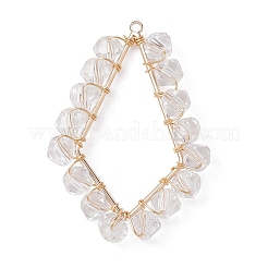 5шт 5 стильные латунные подвески со стеклянными бусинами&nbsp;PALLOY-JF02262