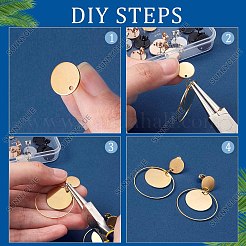 32 шт. 4 цвета фурнитура для сережек-гвоздиков из нержавеющей стали 304 STAS-SC0004-33