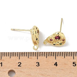 Латунные серьги-гвоздики из циркония&nbsp;KK-U075-01B-03G