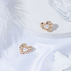 1 пара серег-гвоздиков из пластикового сплава с имитацией жемчуга&nbsp;EJEW-LP0003-75G