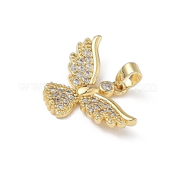 Латунные микропаве прозрачные подвески с фианитом&nbsp;KK-F924-10G