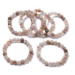Браслеты из натуральных рутиловых кварцевых бусин круглой формы для женщин&nbsp;BJEW-Z158-03D-02