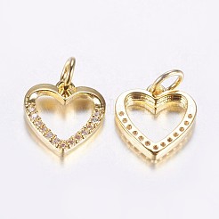 Langanhaltende vergoldete Zirkonia Charms aus Messing&nbsp;ZIRC-F069-39G