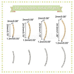 80 шт. 8-х стилевая стойка с покрытием из латуни изогнутые трубчатые бусины KK-BC0009-13