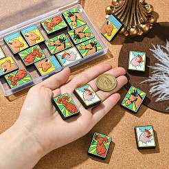 20 perles de tarot en silicone de 4 couleurs&nbsp;SIL-CJ0002-81