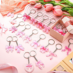 12 Stück 12 Stile Bowknot Acryl Anhänger Schlüsselanhänger&nbsp;KEYC-SP0001-55B