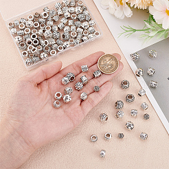 120шт 12 стиля европейские бусины из сплава в тибетском стиле MPDL-ME0001-03