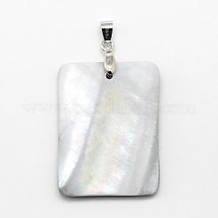 Латунные Пауа оболочки прямоугольник подвески&nbsp;SSHEL-F0006-59