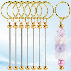 10 шт. застежки для брелока из железного прута с бусинами AJEW-SC0003-89G