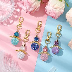 Ангел стеклянные бусины кулон украшения HJEW-MZ00088