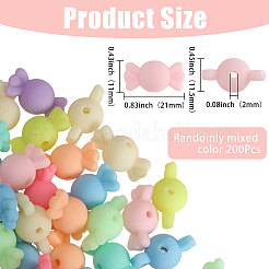 200шт прорезиненные акриловые бусины SACR-FH0001-15