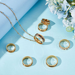 14 шт. набор из 7 колец из нержавеющей стали с канавками RJEW-UN0002-71G