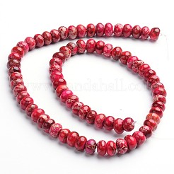 Fili di perline rondelle di diaspro imperiale naturale tinto&nbsp;G-M275-01-4mm