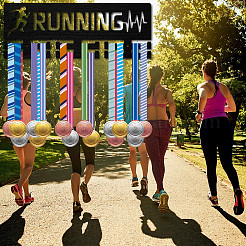 Вешалка для медалей из модного дерева ODIS-WH0041-161