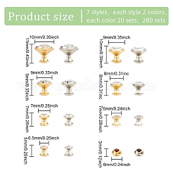280 комплект двухцветных железных и латунных заклепок KK-FG0001-11