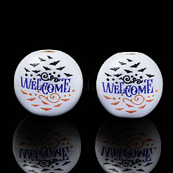 Perline di legno naturale stampate halloween&nbsp;X-WOOD-S057-091
