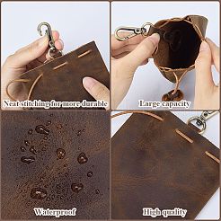 Porte-clés mini-pochette en cuir&nbsp;AJEW-WH20007-13A