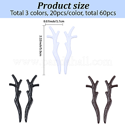 30 пара двухцветных пластиковых рожек-рогов в форме снеговика&nbsp;AJEW-GF0012-64A