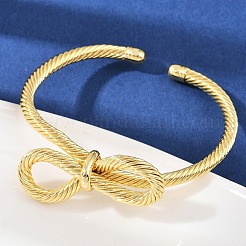 Витые латунные браслеты-манжеты&nbsp;BJEW-C112-07G