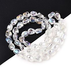 Стеклянные бусины с гальваническим покрытием  EGLA-T021-08B