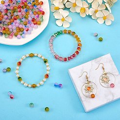 200шт 10 цвета окрашенные распылением стеклянные бусины&nbsp;GLAA-SZ0001-79