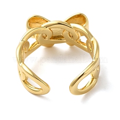 Латунные открытые манжеты с бантом для женщин RJEW-B062-02G