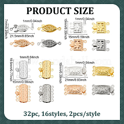 32 комплект из 16-х видов застежек из нержавеющей стали 304&nbsp;STAS-ME0002-85