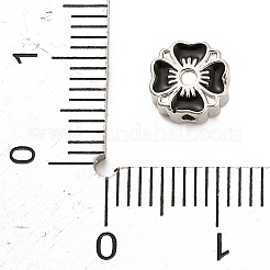 Оправы для цветочных бусин из латуни с эмалью и стразами KK-H527-01P-01