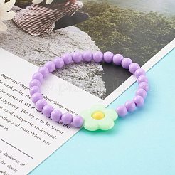 Braccialetti di perline elasticizzati acrilici opachi per bambini&nbsp;BJEW-JB06221
