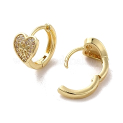 Orecchini a cerchio con micro pavé di zirconi in ottone placcato cremagliera&nbsp;EJEW-A031-01G