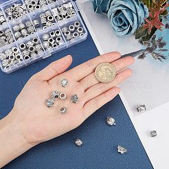 チベット風合金ヨーロピアンビーズ  大穴ビーズ  無鉛の  混合図形  アンティークシルバー  120個/箱&nbsp;TIBE-NB0001-16AS-LF